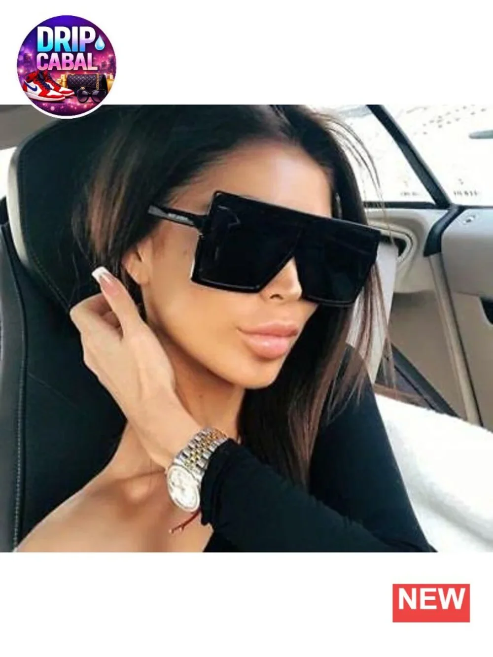 Square Oversized Sunglasses for Women Men Shield Retro Wrap Around
